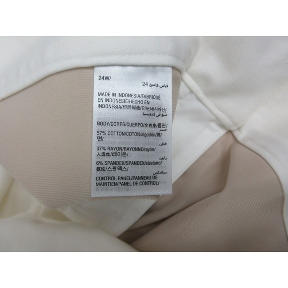 Alfani Plus Women's Tummy Control Slim Leg Dress Pants Size 24W Color White - Picture 6 of 6